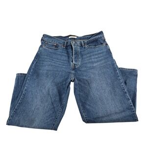 Levis Wedgie Straight High Rise Button Fly Jeans Medium Wash Blue 11009
